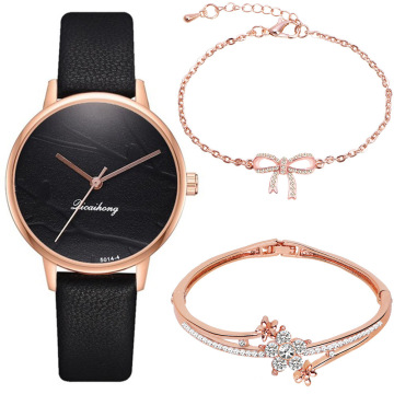 Hot Sale Watch Gift Set 3PCS Charm Bracelet Quartz Watches For Women Party Jewelry Sets For Girls Wholesale Conjunto de reloj